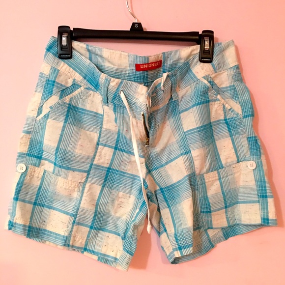 UNIONBAY Pants - Union Bay Aqua Plaid Shorts